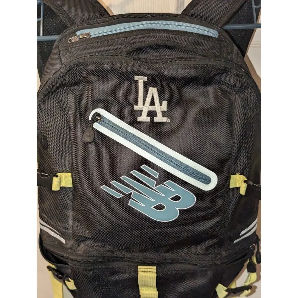 New Balance backpack LA Dodgers Logo Running Track Bag Black Yellow Hydration